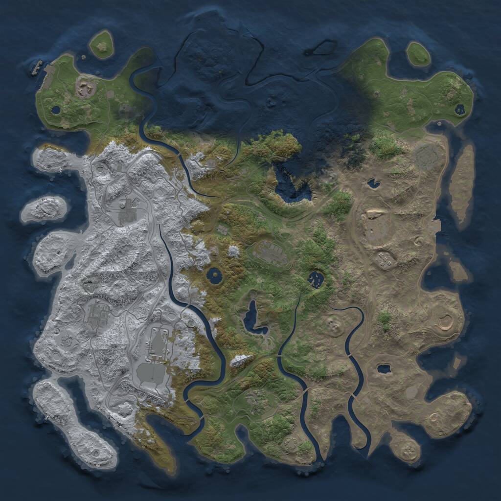 Rust Map: Procedural Map, Size: 4750, Seed: 1556692192, 17 Monuments