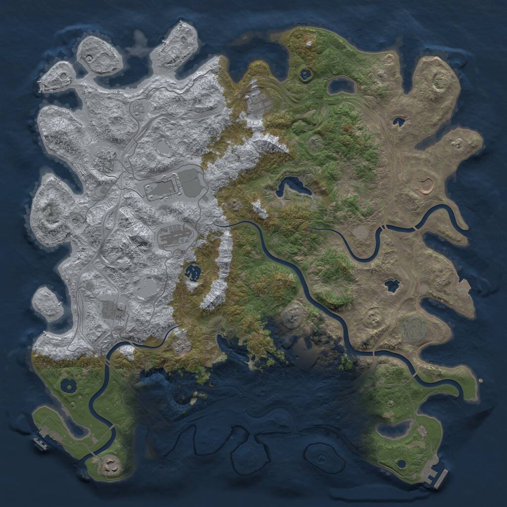 Rust Map: Procedural Map, Size: 4800, Seed: 210023613, 17 Monuments