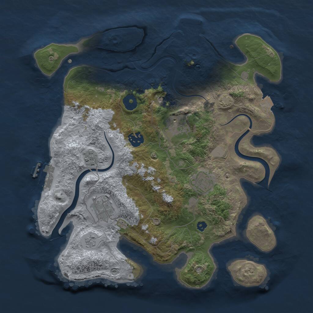 Rust Map: Procedural Map, Size: 3150, Seed: 465609751, 11 Monuments