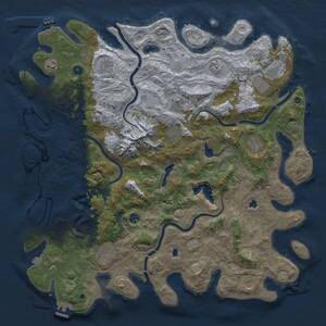 Thumbnail Rust Map: Procedural Map, Size: 5000, Seed: 95456156, 17 Monuments