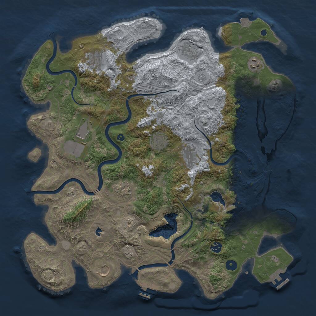 Rust Map: Procedural Map, Size: 4250, Seed: 2044050309, 16 Monuments