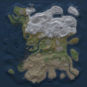 Thumbnail Rust Map: Procedural Map, Size: 3500, Seed: 516876063, 16 Monuments