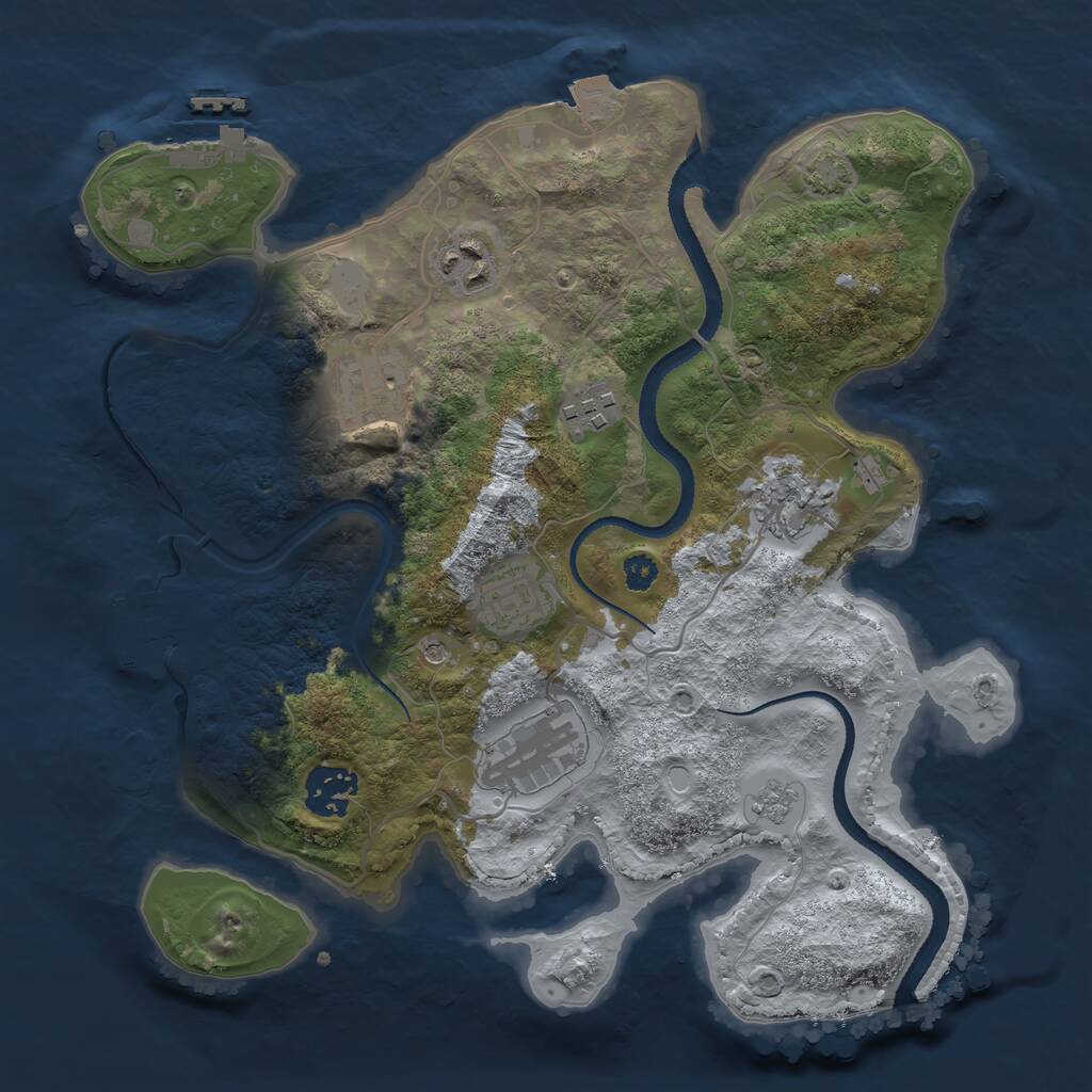 Rust Map: Procedural Map, Size: 3100, Seed: 1199009777, 13 Monuments