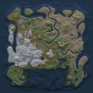 Thumbnail Rust Map: Procedural Map, Size: 4300, Seed: 66773487, 17 Monuments