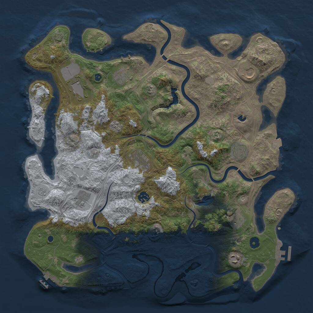 Rust Map: Procedural Map, Size: 4300, Seed: 66773487, 17 Monuments