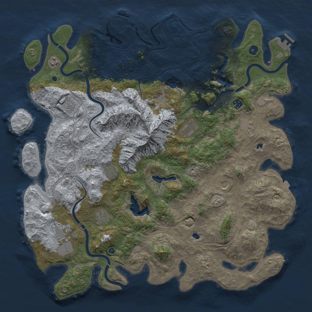 Rust Map: Procedural Map, Size: 5050, Seed: 5425, 17 Monuments