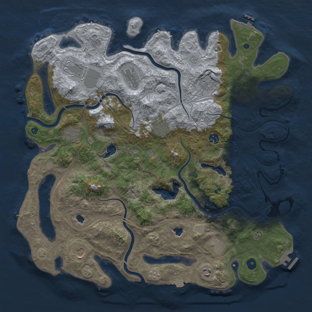 Rust Map: Procedural Map, Size: 4500, Seed: 244, 16 Monuments