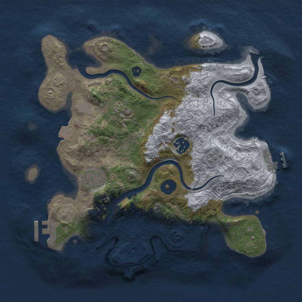 Rust Map: Procedural Map, Size: 3000, Seed: 1209531922, 9 Monuments