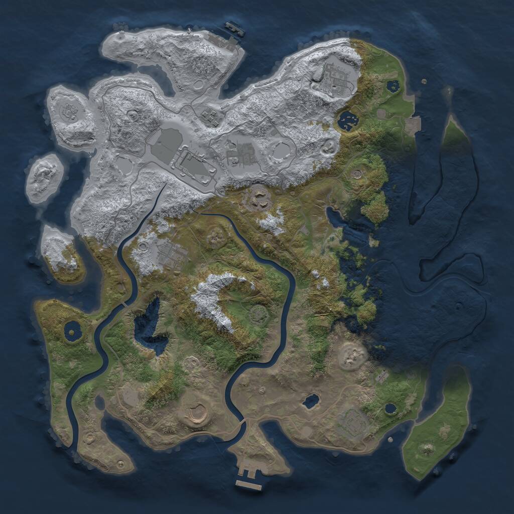 Rust Map: Procedural Map, Size: 4000, Seed: 549841654, 15 Monuments