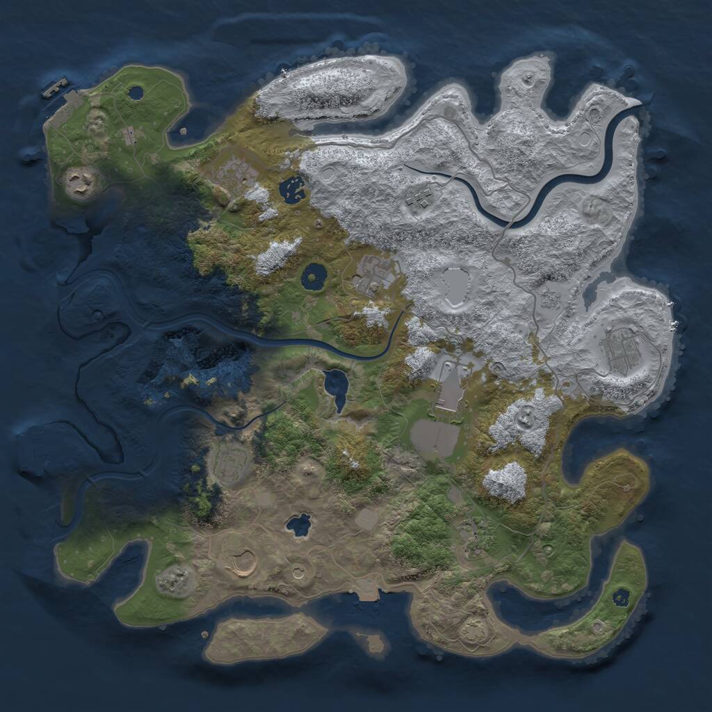 Rust Map: Procedural Map, Size: 4000, Seed: 8693692, 16 Monuments