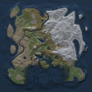 Thumbnail Rust Map: Procedural Map, Size: 4000, Seed: 1253108249, 14 Monuments