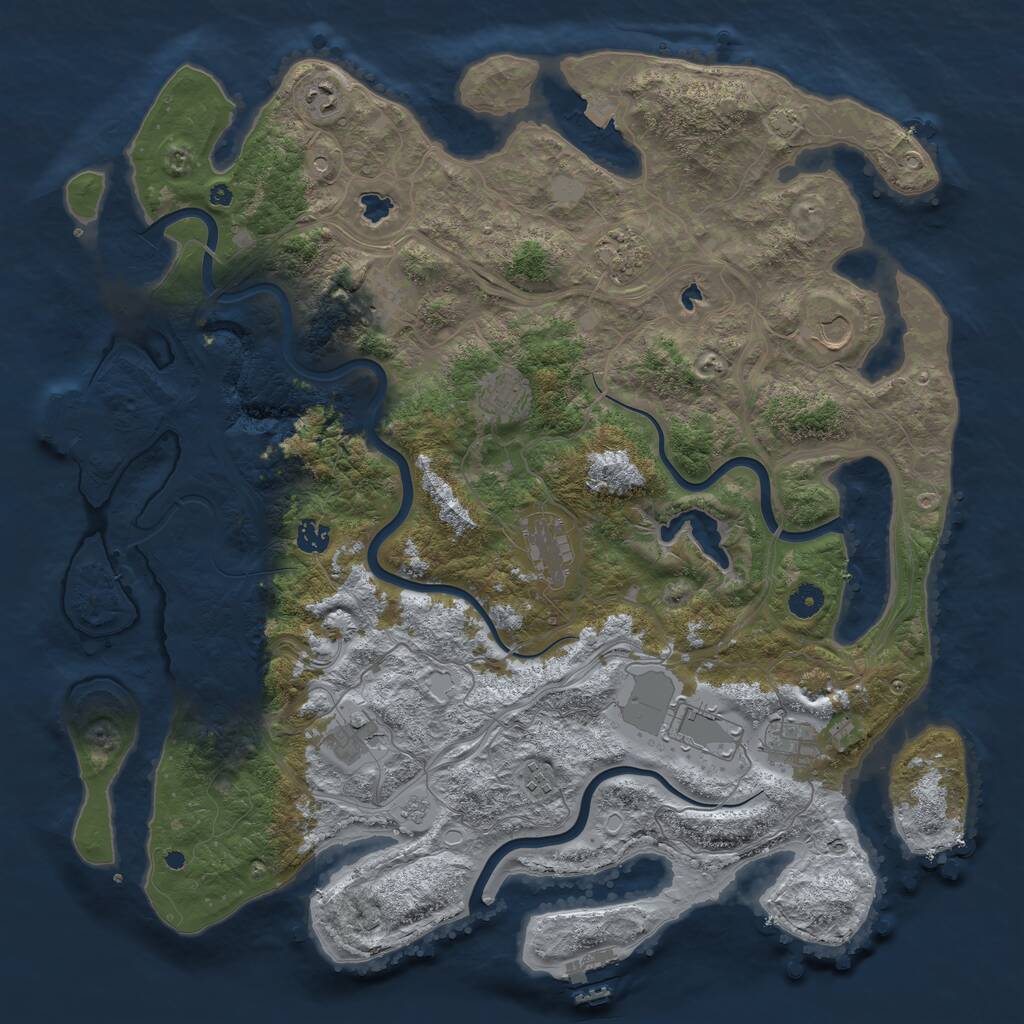 Rust Map: Procedural Map, Size: 4500, Seed: 35318246, 17 Monuments