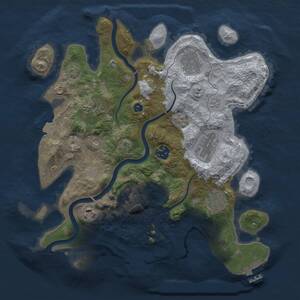 Thumbnail Rust Map: Procedural Map, Size: 3300, Seed: 1360945754, 14 Monuments