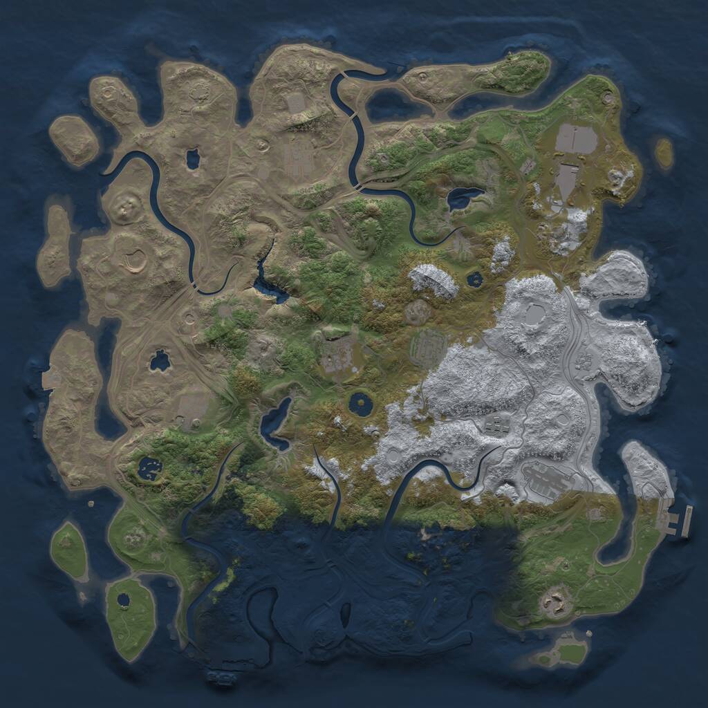 Rust Map: Procedural Map, Size: 4500, Seed: 1889033454, 17 Monuments