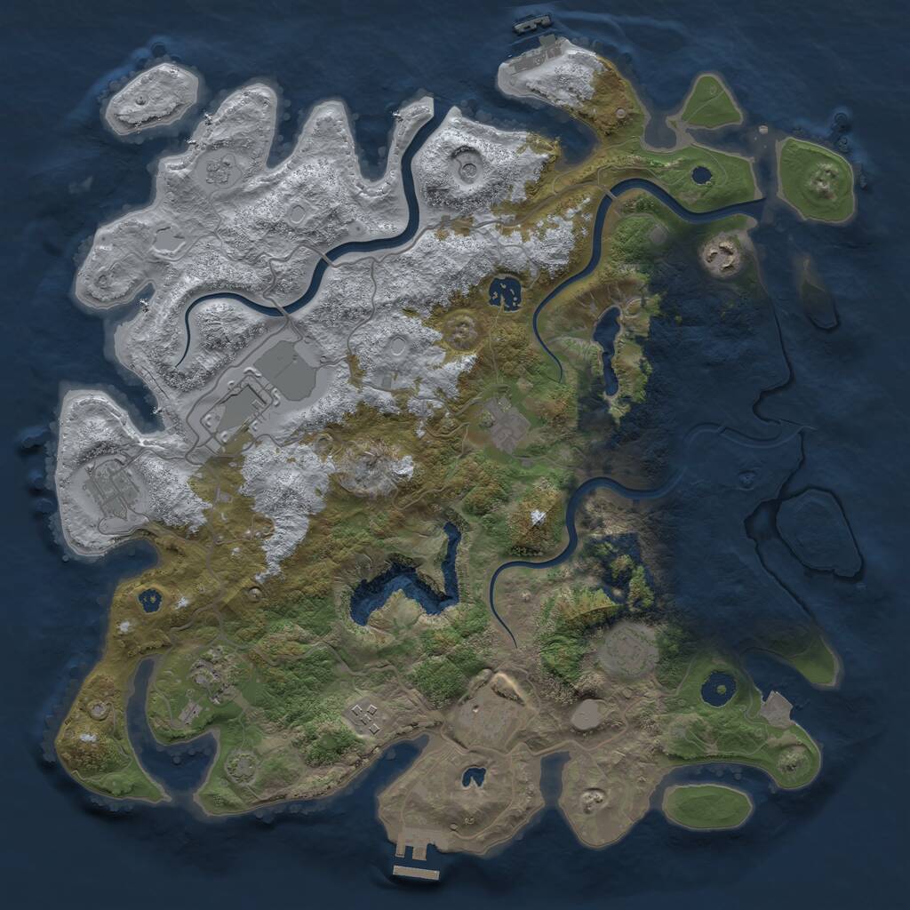 Rust Map: Procedural Map, Size: 4000, Seed: 9356087, 15 Monuments