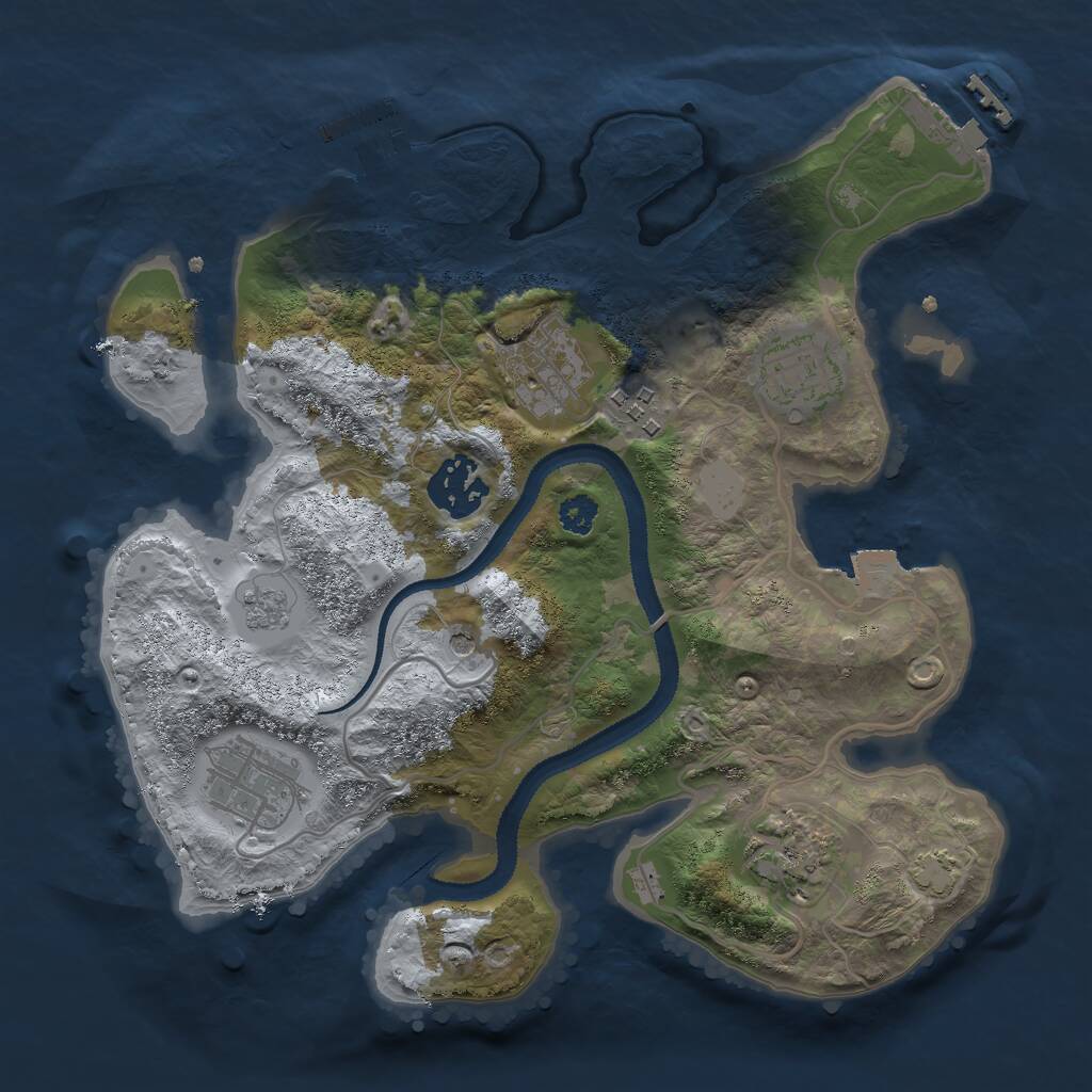 Rust Map: Procedural Map, Size: 2800, Seed: 344366740, 12 Monuments