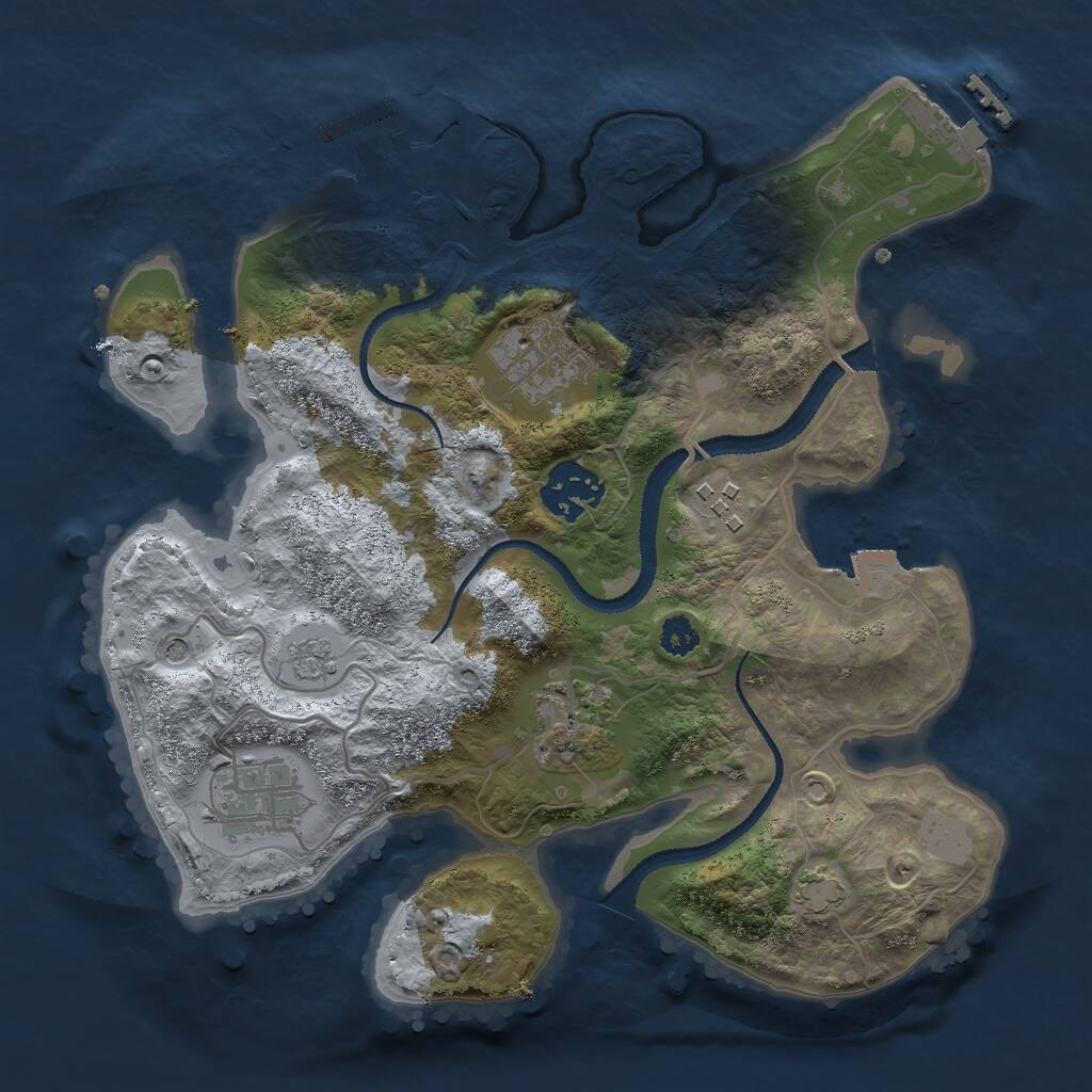 Rust Map: Procedural Map, Size: 2800, Seed: 344366740, 11 Monuments