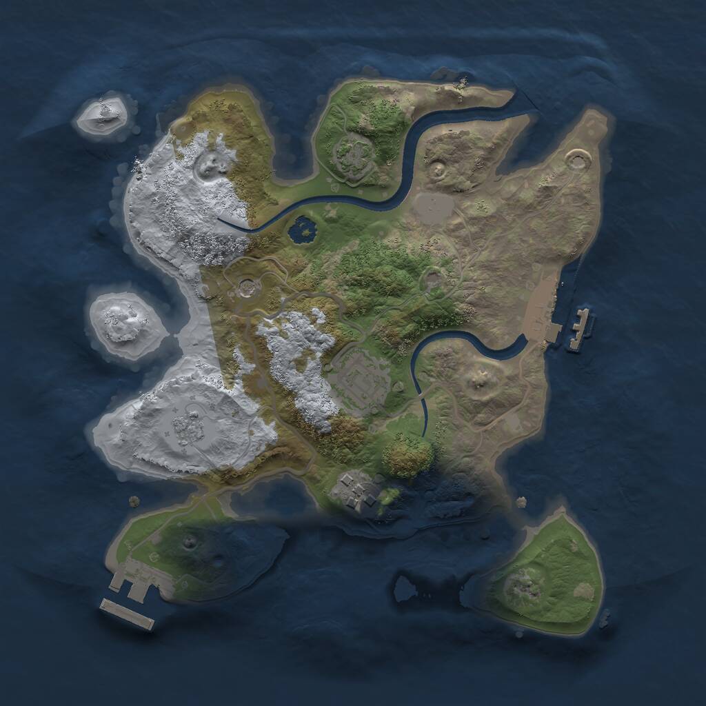 Rust Map: Procedural Map, Size: 2550, Seed: 12345678, 8 Monuments