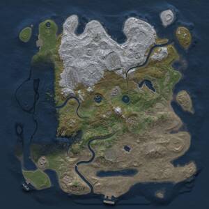 Thumbnail Rust Map: Procedural Map, Size: 4000, Seed: 32489585, 14 Monuments