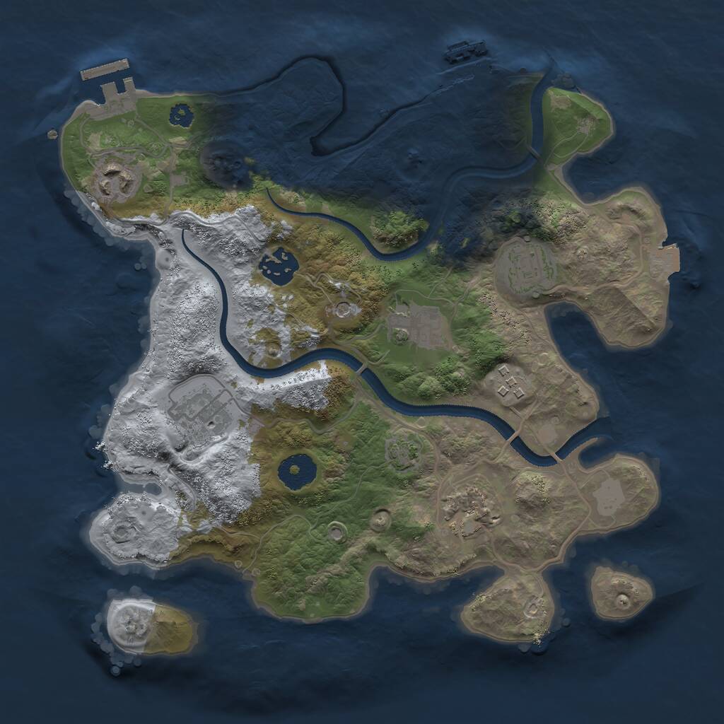 Rust Map: Procedural Map, Size: 3000, Seed: 741941992, 12 Monuments