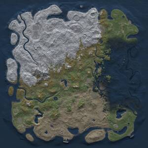 Thumbnail Rust Map: Procedural Map, Size: 6000, Seed: 1711388423, 17 Monuments