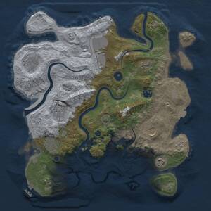 Thumbnail Rust Map: Procedural Map, Size: 3500, Seed: 9252025, 14 Monuments