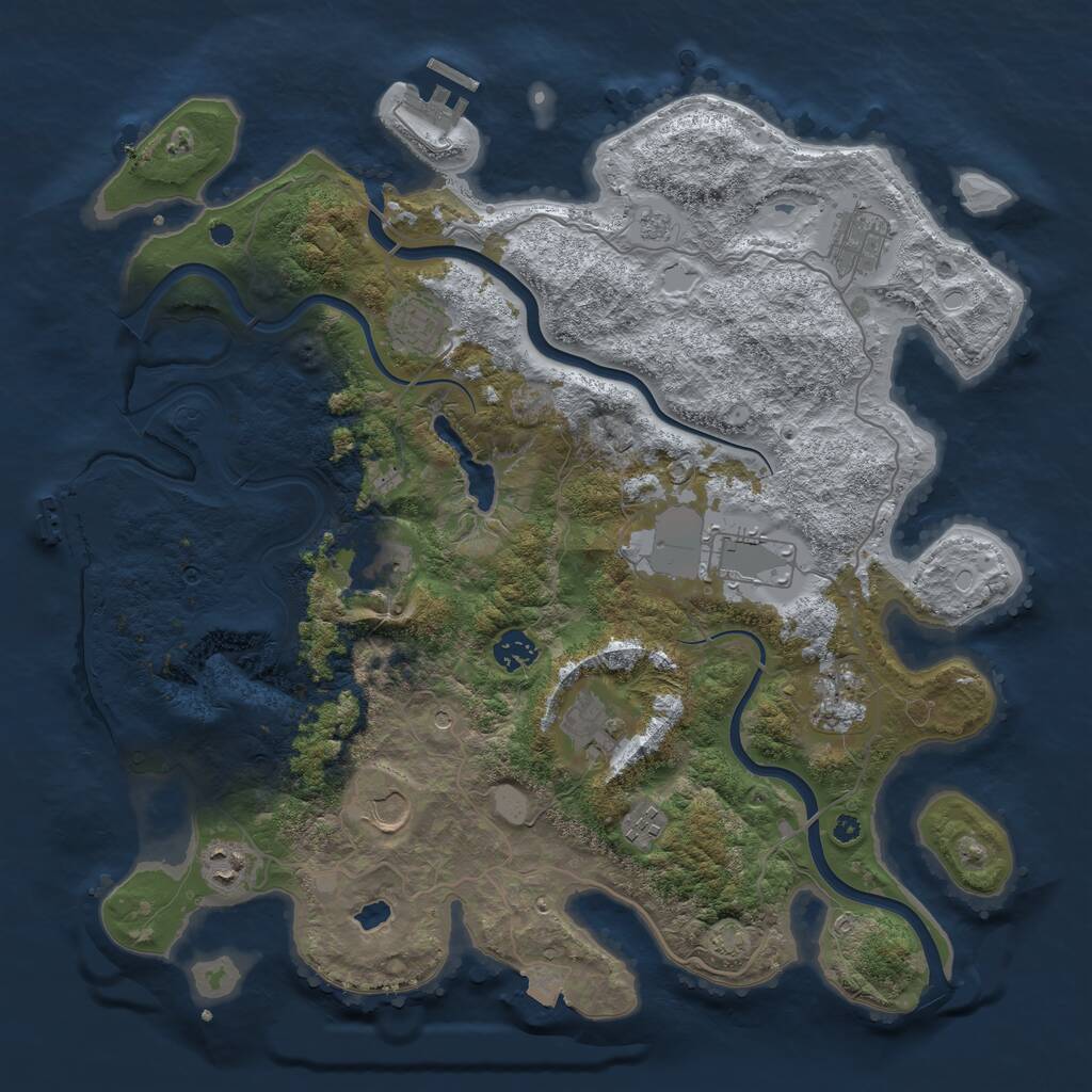 Rust Map: Procedural Map, Size: 4000, Seed: 1501082520, 16 Monuments