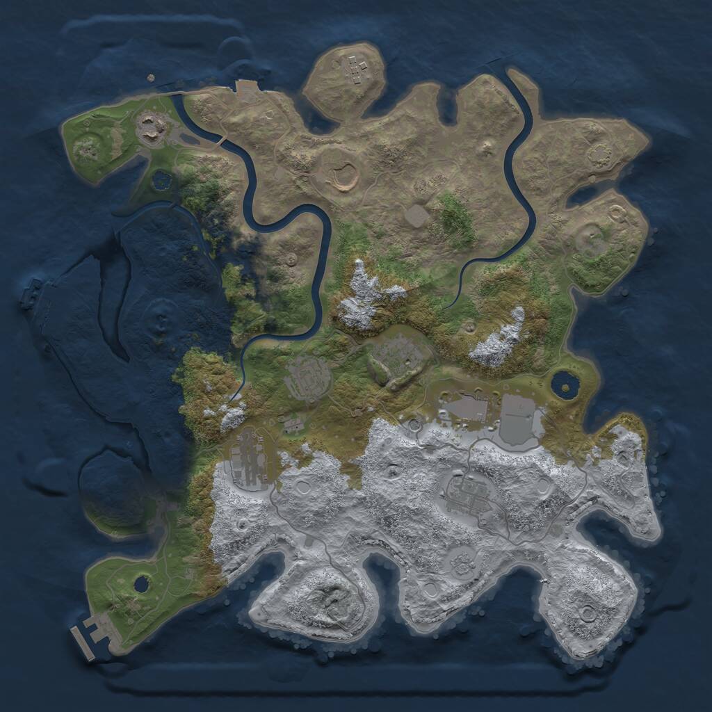 Rust Map: Procedural Map, Size: 3800, Seed: 1758866404, 14 Monuments