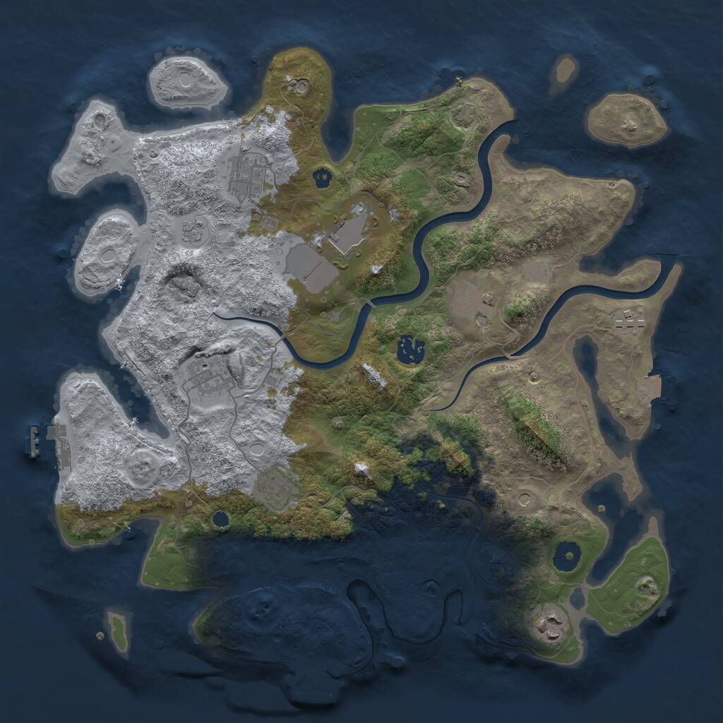 Rust Map: Procedural Map, Size: 3700, Seed: 140301, 14 Monuments