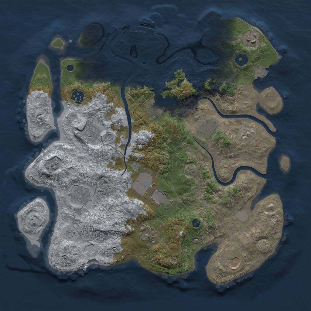Rust Map: Procedural Map, Size: 3700, Seed: 564281340, 16 Monuments