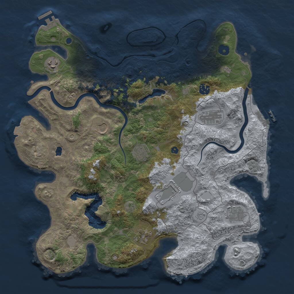 Rust Map: Procedural Map, Size: 4000, Seed: 813538513, 15 Monuments