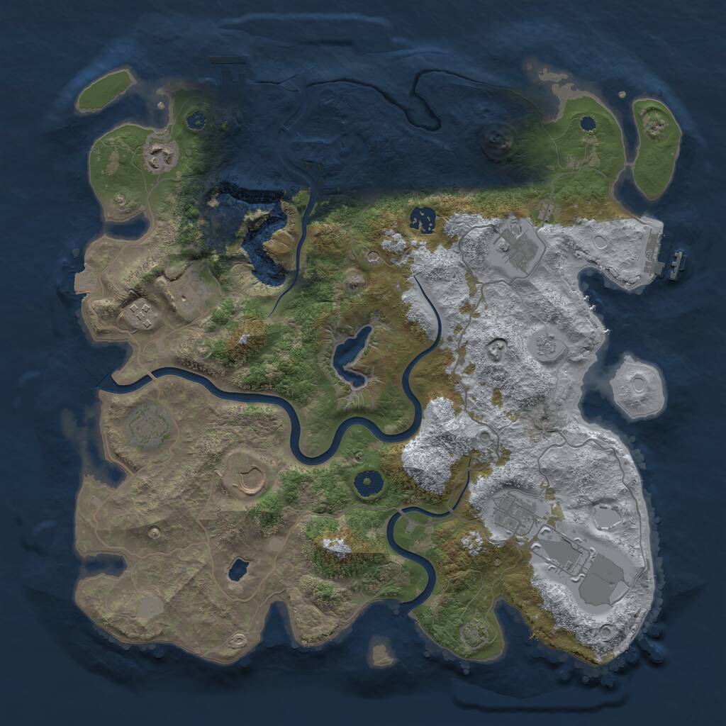 Rust Map: Procedural Map, Size: 4000, Seed: 98498, 15 Monuments