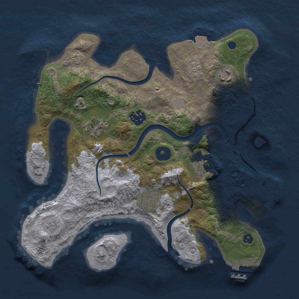 Rust Map: Procedural Map, Size: 3000, Seed: 28423, 12 Monuments