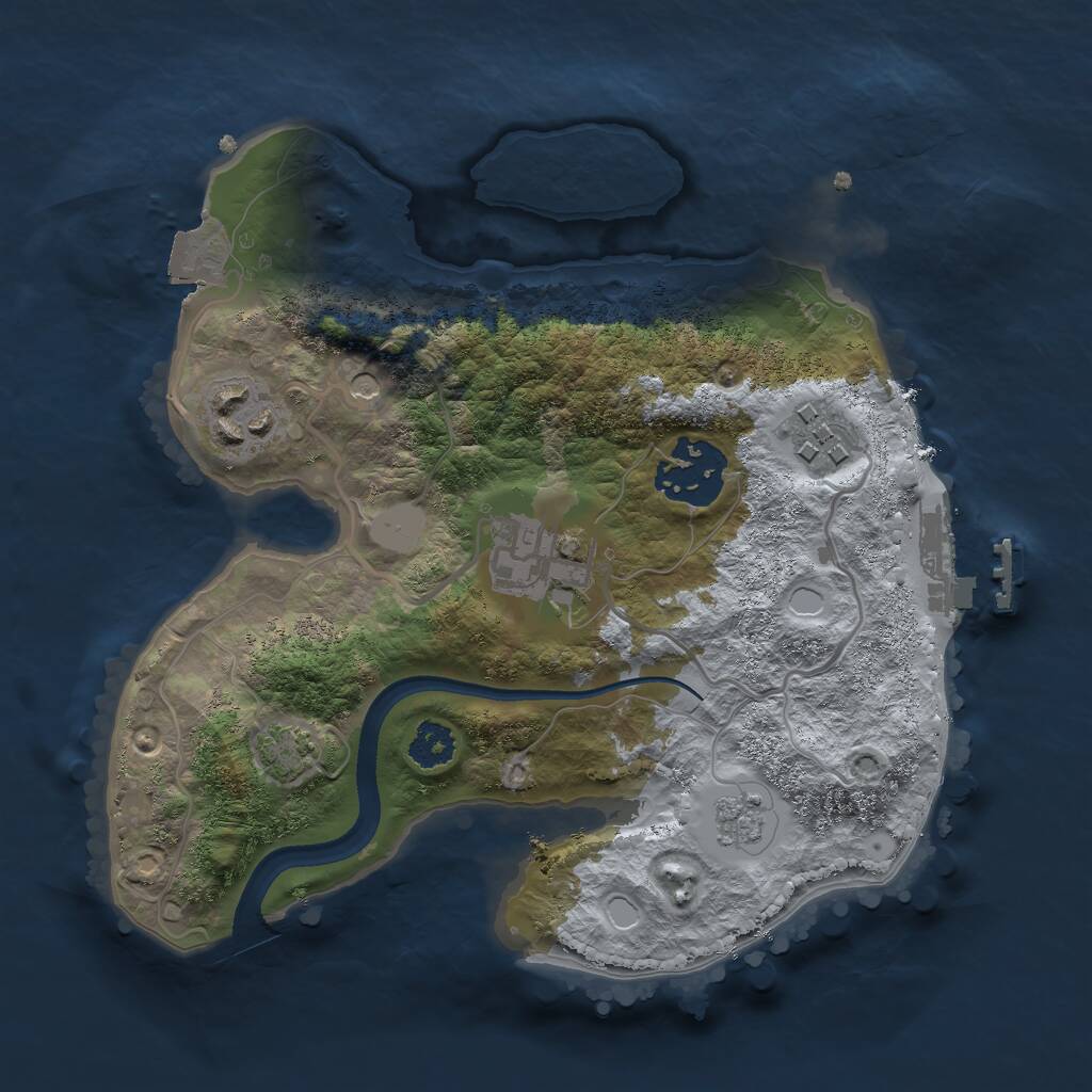 Rust Map: Procedural Map, Size: 2400, Seed: 1803781165, 9 Monuments