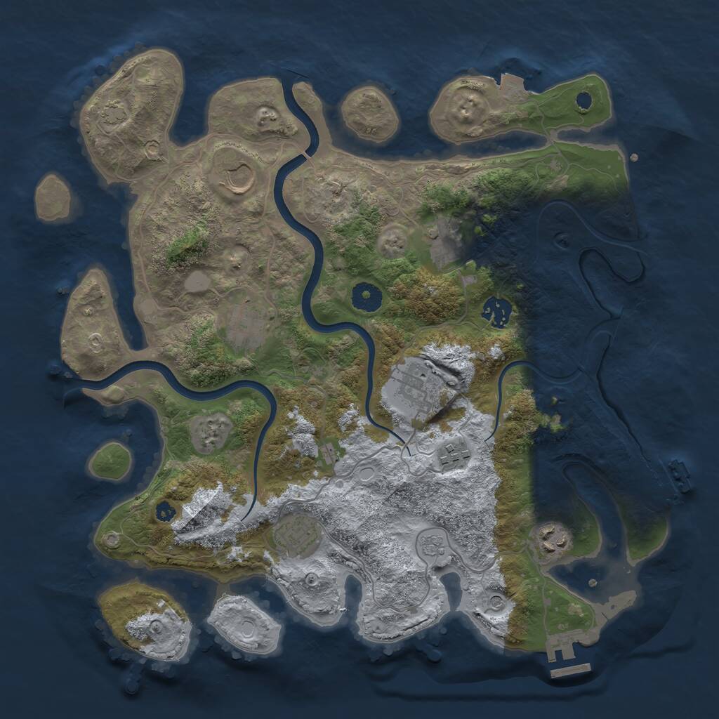Rust Map: Procedural Map, Size: 3600, Seed: 267, 14 Monuments
