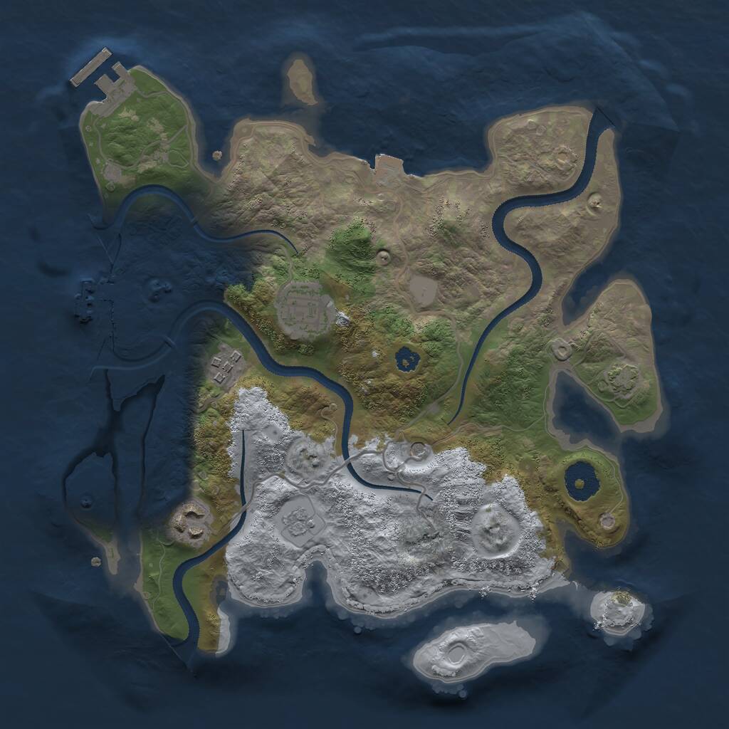 Rust Map: Procedural Map, Size: 3000, Seed: 18930, 9 Monuments