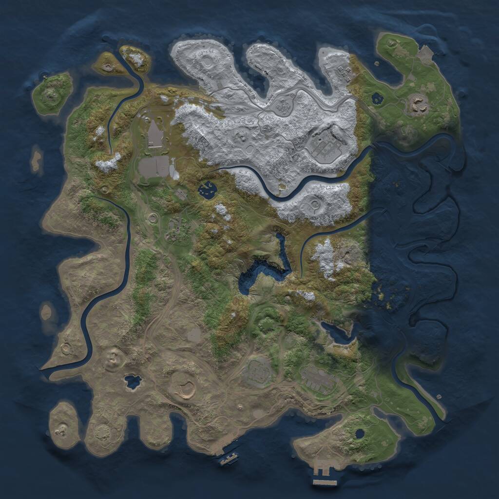 Rust Map: Procedural Map, Size: 4250, Seed: 3809, 15 Monuments