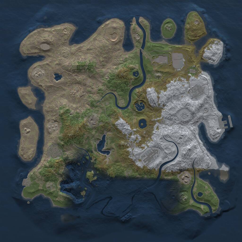 Rust Map: Procedural Map, Size: 4000, Seed: 1585647177, 15 Monuments