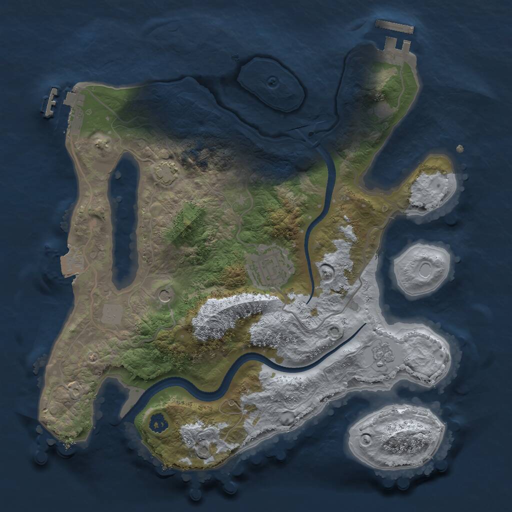 Rust Map: Procedural Map, Size: 2700, Seed: 1758888118, 7 Monuments