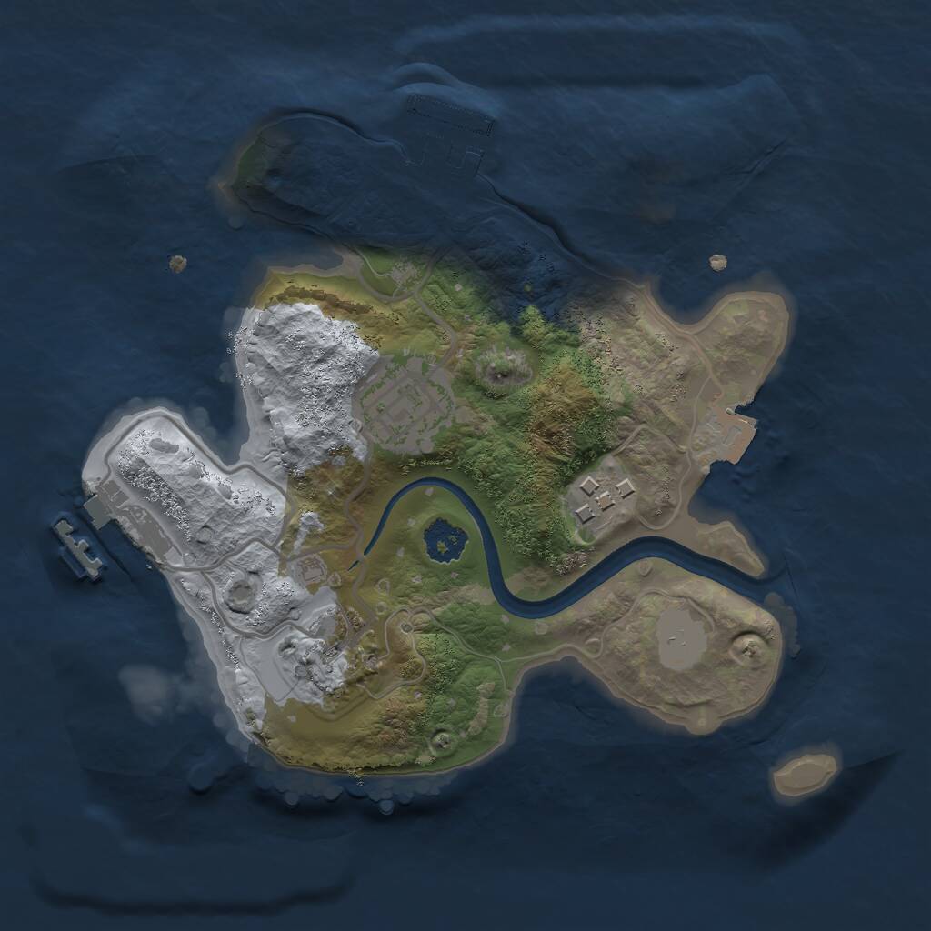 Rust Map: Procedural Map, Size: 2200, Seed: 546874634, 6 Monuments