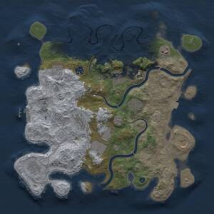Thumbnail Rust Map: Procedural Map, Size: 3750, Seed: 1984048033, 16 Monuments
