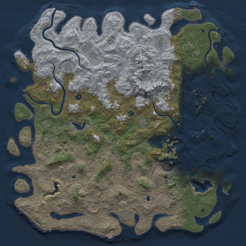 Rust Map: Procedural Map, Size: 6000, Seed: 1925112221, 17 Monuments