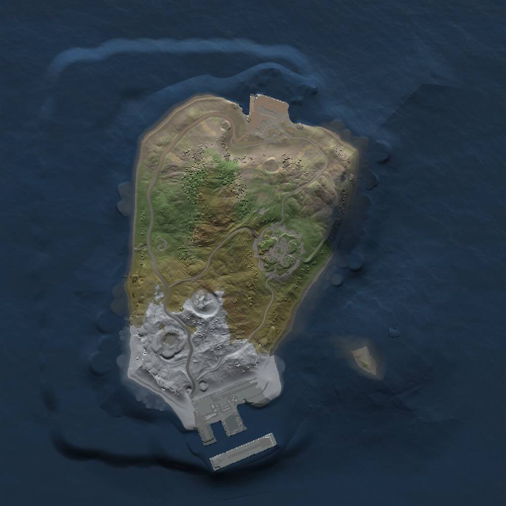 Rust Map: Procedural Map, Size: 1500, Seed: 13579, 3 Monuments