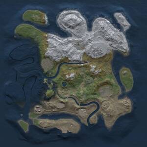 Thumbnail Rust Map: Procedural Map, Size: 3000, Seed: 1299359539, 10 Monuments