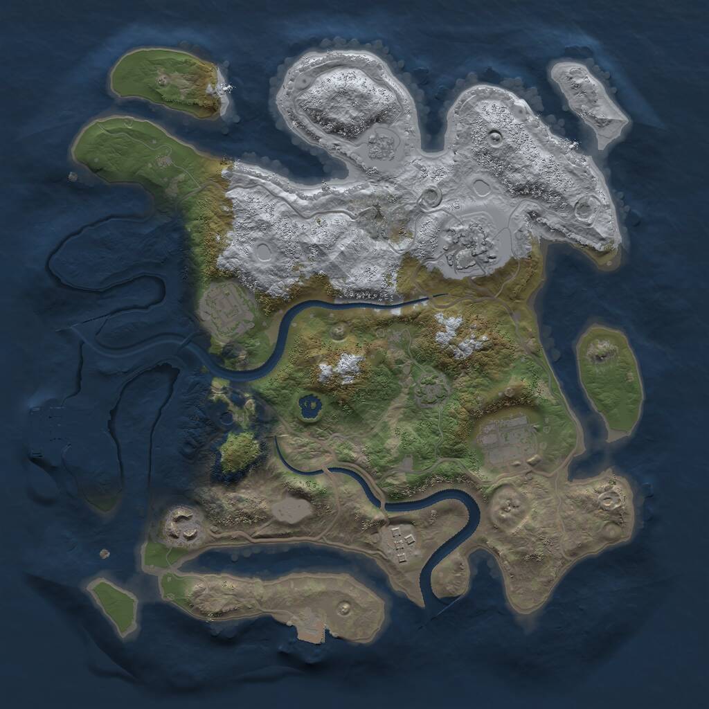 Rust Map: Procedural Map, Size: 3000, Seed: 1299359539, 10 Monuments