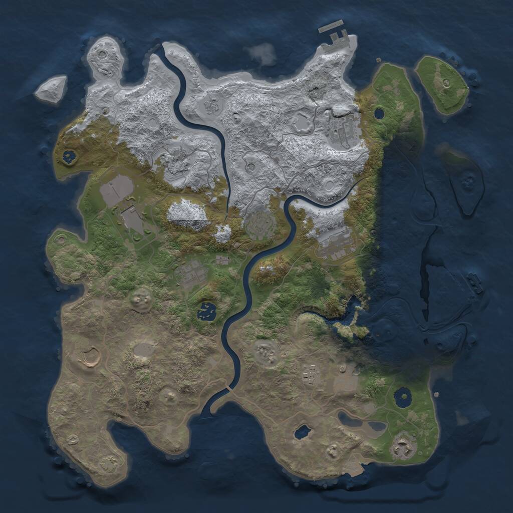 Rust Map: Procedural Map, Size: 4000, Seed: 15082001, 17 Monuments
