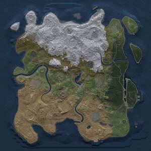 Thumbnail Rust Map: Procedural Map, Size: 4000, Seed: 15082001, 19 Monuments