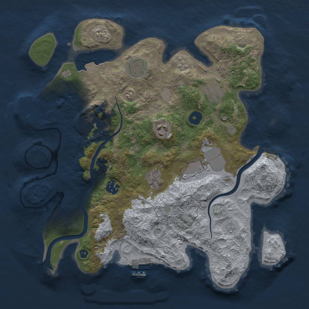 Rust Map: Procedural Map, Size: 3515, Seed: 12365, 14 Monuments