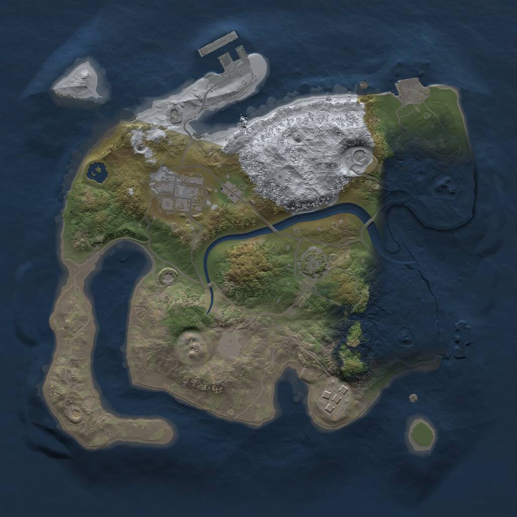 Rust Map: Procedural Map, Size: 2500, Seed: 1720165183, 7 Monuments