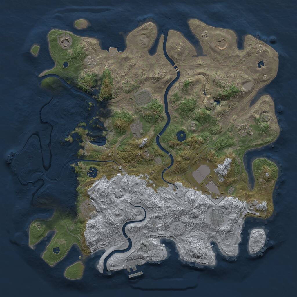 Rust Map: Procedural Map, Size: 4250, Seed: 1419560542, 16 Monuments